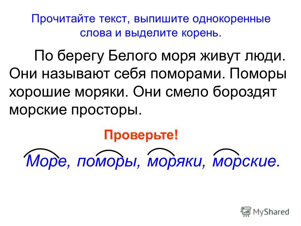 Корень бел подобрать. Море однокоренные слова. Корень слова однокоренные слова.