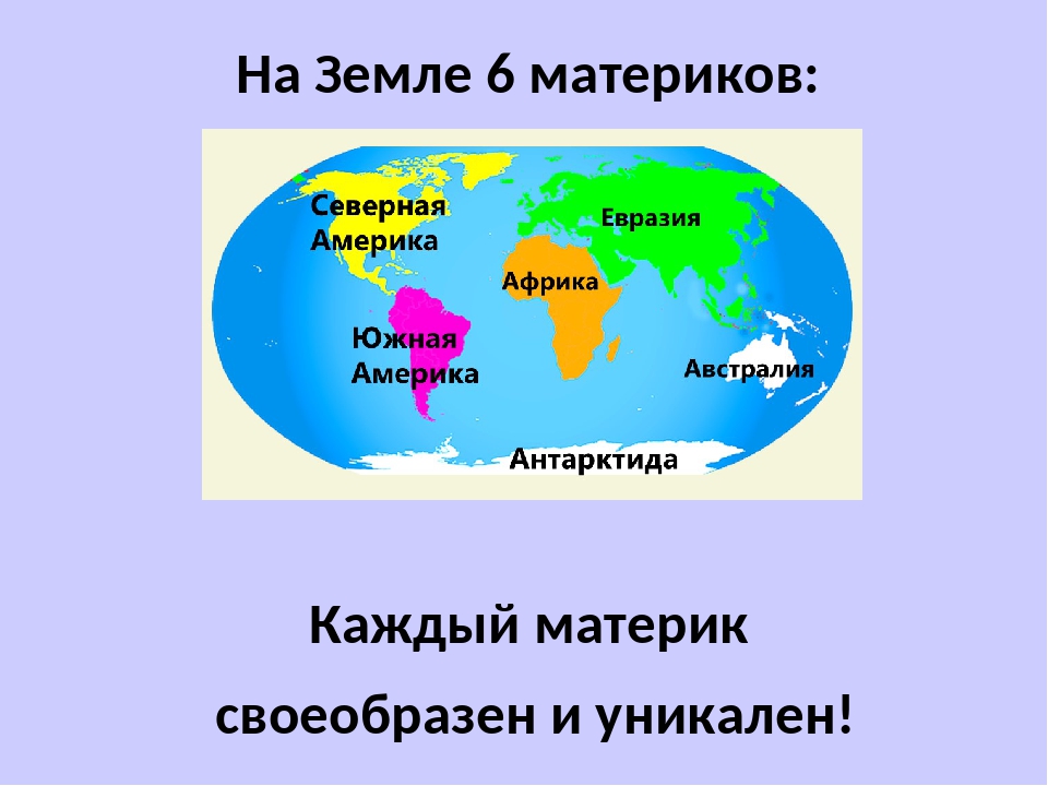 Материки россии 4 класс окружающий мир