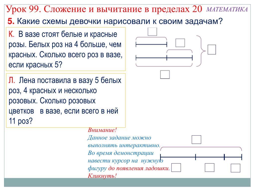 Схема задачи в 2 действия 2