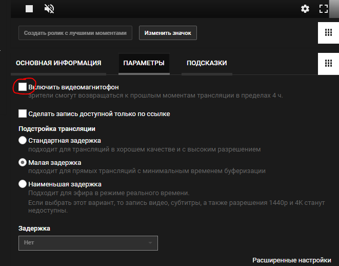 Стандартная задержка ютуба. Минимальная задержка на ютубе. Как включить задержку на стриме. Как поставить автоматическое сохранение на твиче.