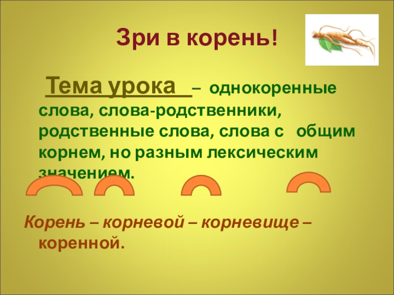 Прочитать корень слова. Тема урока однокоренные слова. Корень слова тема урока. Родственные слова корень слова. Корень однокоренные слова.